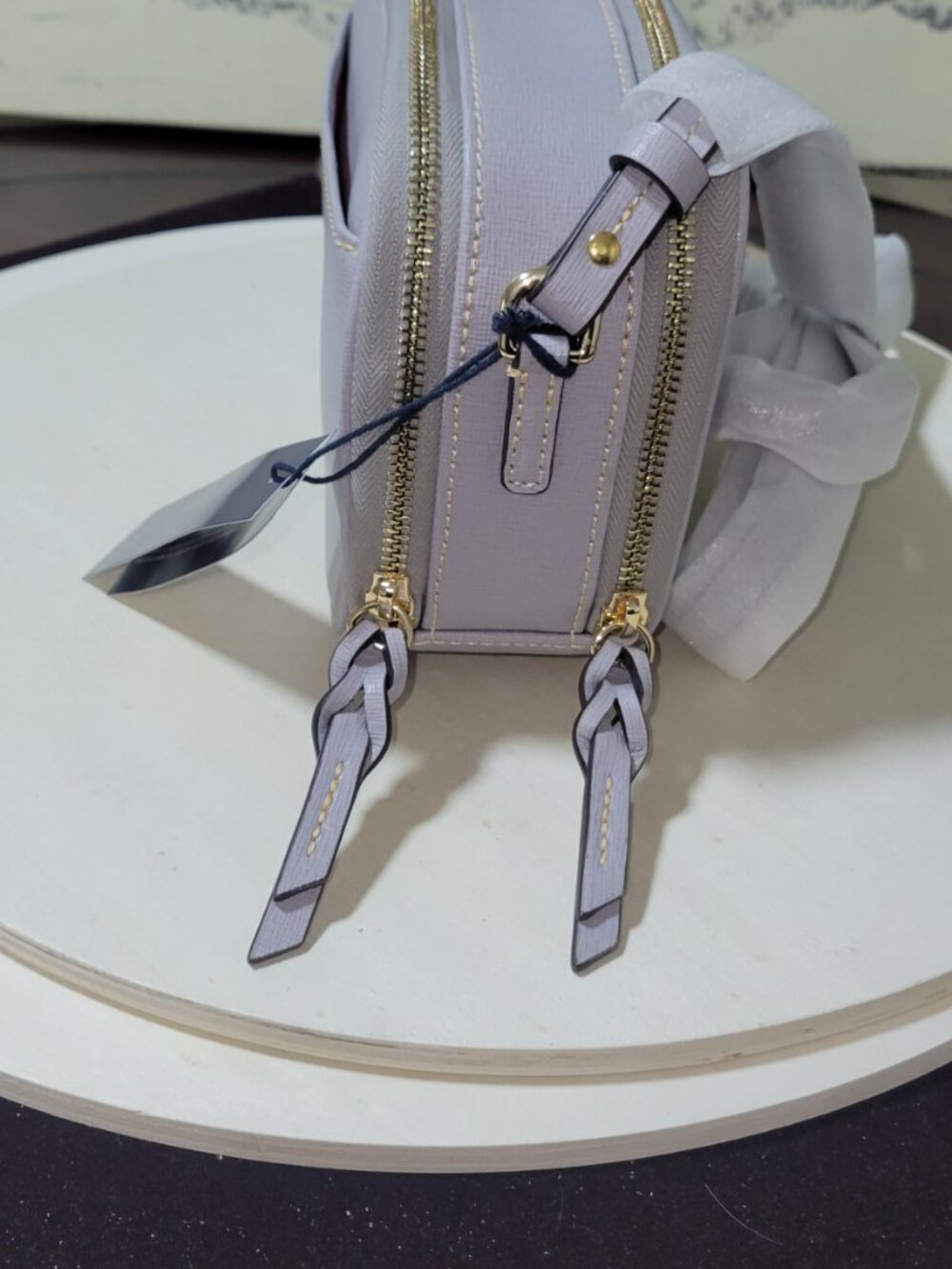 Dooney & Bourke Sawyer Crossbody -Gray Saffiano Leather Crossbody   [Item #HL15] - Picture 15 of 16
